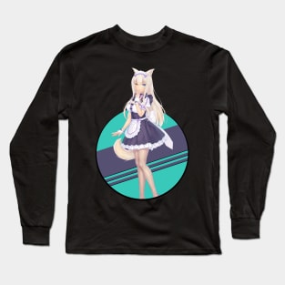 Cute Neko Anime Maid Long Sleeve T-Shirt